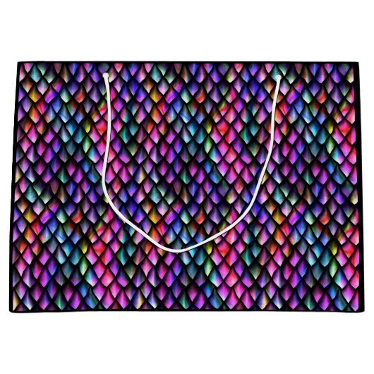 Rainbow Dragon Scales Gift Bags Große Geschenktüte (Vorderseite)