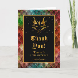 Rainbow Dragon Scales Gold Imitate Glitzer Geburts Dankeskarte