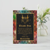 Rainbow Dragon Scales Gold Imitate Glitzer Geburts Dankeskarte (Stehend Vorderseite)