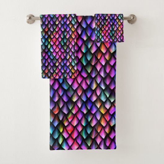 Rainbow Dragon Scales Handtuch Set (Insitu)