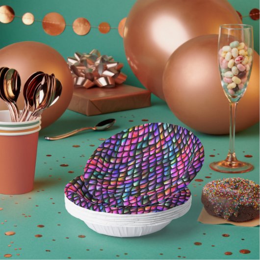Rainbow Dragon Scales Paper Bowls Pappteller (Multi)