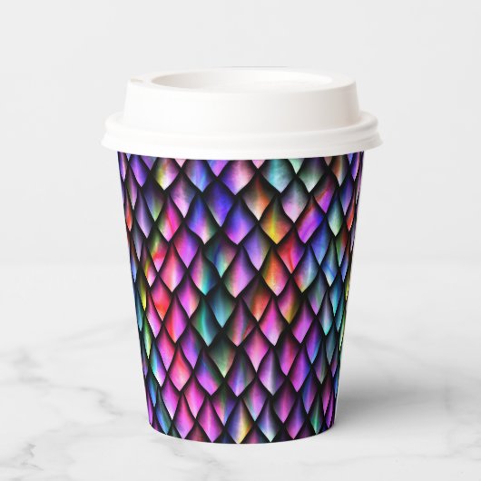 Rainbow Dragon Scales Paper Cups Pappbecher (Rückseite)