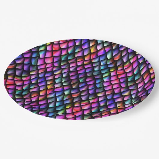 Rainbow Dragon Scales Paper Tellers Pappteller (Schrägansicht)