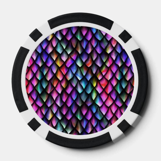 Rainbow Dragon Scales Poker Chip (Rückseite)