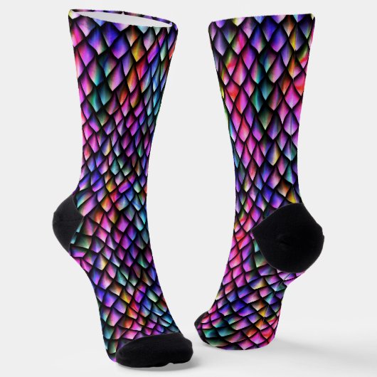 Rainbow Dragon Scales Socken #2 (Gewinkelt)