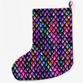 Rainbow Dragon Scales Strumpf Großer Weihnachtsstrumpf (Rückseite)