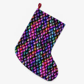 Rainbow Dragon Scales Strumpf Großer Weihnachtsstrumpf (Vorderansicht (hängend))