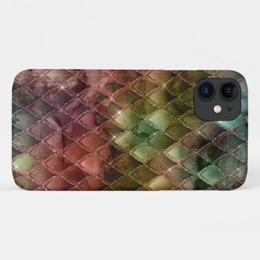 Rainbow Dragon Scales Texture Case-Mate iPhone Hülle (Rückseite (Horizontal))