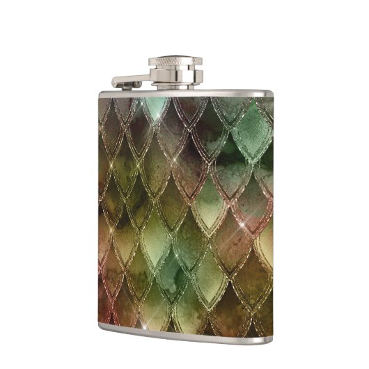 Rainbow Dragon Scales Texture Flachmann (Links)