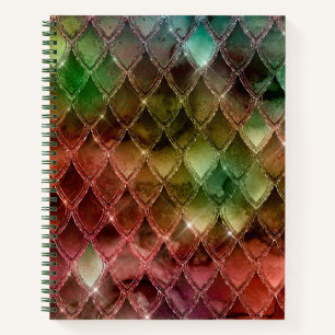 Rainbow Dragon Scales Texture Notizblock