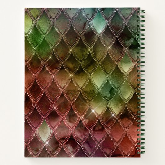 Rainbow Dragon Scales Texture Notizblock (Rückseite)