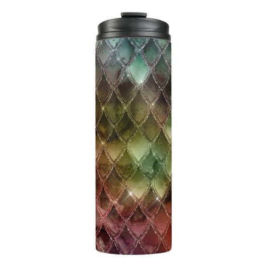 Rainbow Dragon Scales Texture Thermosbecher (Vorderseite)