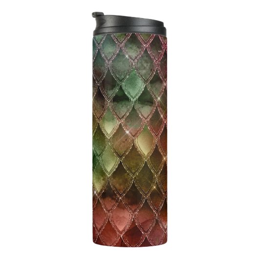 Rainbow Dragon Scales Texture Thermosbecher (Nach rechts gedreht)