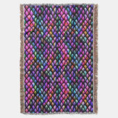 Rainbow Dragon Scales Throw Decke (Vorderseite Vertikal)