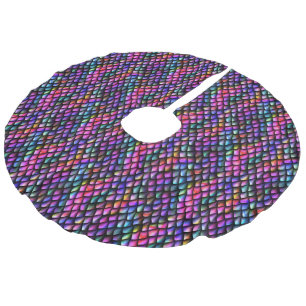 Rainbow Dragon Scales Tree Skirt Leinenimitat Weihnachtsbaumdecke
