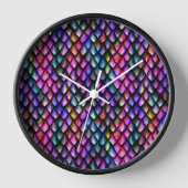 Rainbow Dragon Scales Wall Clock Uhr (Vorderseite)