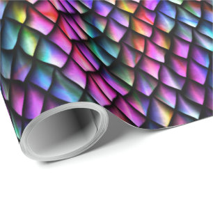 Rainbow Dragon Scales Wrapping Paper Geschenkpapier