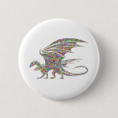 Rainbow Dragon Tribal Tattoo Idee Button (Vorderseite)