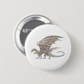 Rainbow Dragon Tribal Tattoo Idee Button (Vorne & Hinten)