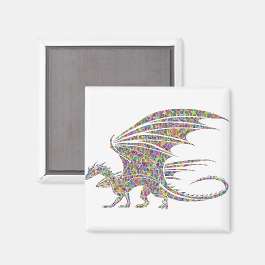 Rainbow Dragon Tribal Tattoo Idee Magnet (Vorderseite/Rückseite)