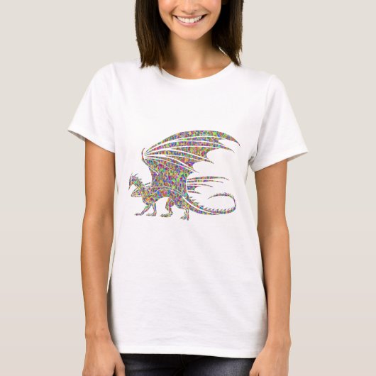 Rainbow Dragon Tribal Tattoo Idee T-Shirt (Vorderseite)