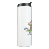 Rainbow Dragon Tribal Tattoo Idee Thermosbecher (Nach links gedreht)
