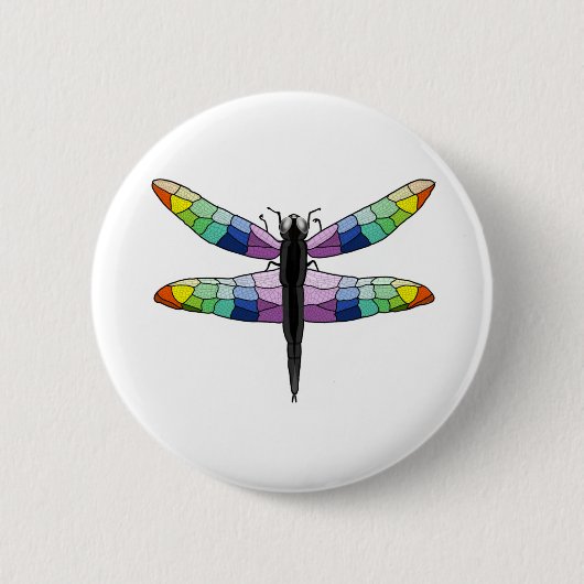 Rainbow Dragonfly Button (Vorderseite)