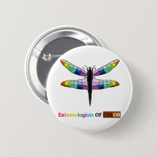 Rainbow Dragonfly Button (Vorne & Hinten)