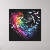 Rainbow Dragonfly Herz Leinwanddruck (Vorderseite)