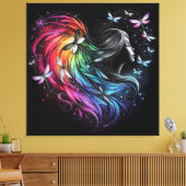 Rainbow Dragonfly Herz Leinwanddruck (Insitu (Wohnzimmer))