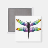 Rainbow Dragonfly-Magnet Magnet (Vorderseite/Rückseite)