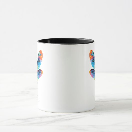 Rainbow Dragonfly Personalized Name  Tasse (Zentrum)