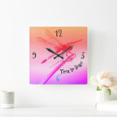 *'Rainbow Dragonfly' Quadratische Wanduhr (Zuhause)