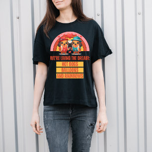 Rainbow Dream: Adorable Hot Dog Characters T-Shirt