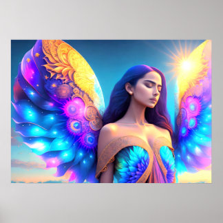 Rainbow Dream Angel Remembrane OWN ART Poster