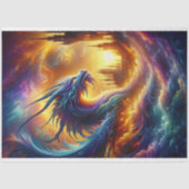 Rainbow Dream Dragon | Ethereal Fantasy Decoupage Seidenpapier (Vorderseite)