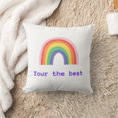 Rainbow Dreams Decorative Pillow – Pastel Stripes  Kissen (Decke)