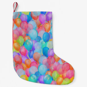 Rainbow Dreams: Watercolor Ballon Art Kleiner Weihnachtsstrumpf