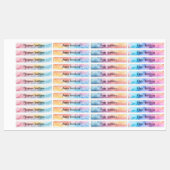 Rainbow Dreamy Abstrakte Pastelle Name Kalligrafie Etiketten (Blatt)
