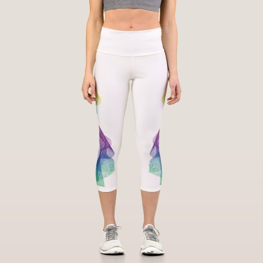 Rainbow-Drehung Capri Leggings (Vorderseite)