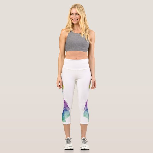 Rainbow-Drehung Capri Leggings (Vorderseite)