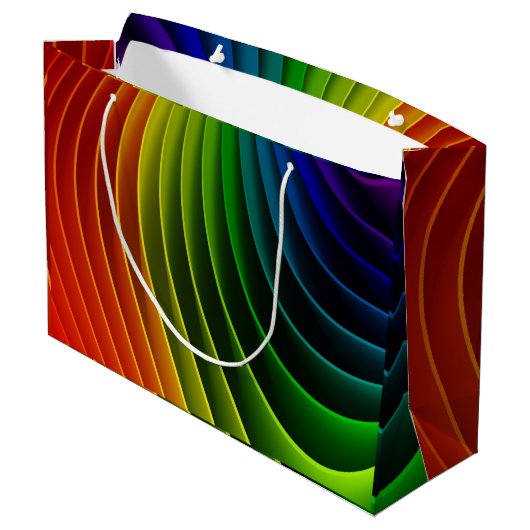 Rainbow Drehung Largre Gift Bag Große Geschenktüte (Rückseite Schrägansicht)