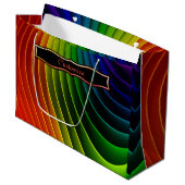 Rainbow Drehung Largre Gift Bag Große Geschenktüte (Vorderseite Schrägansicht)