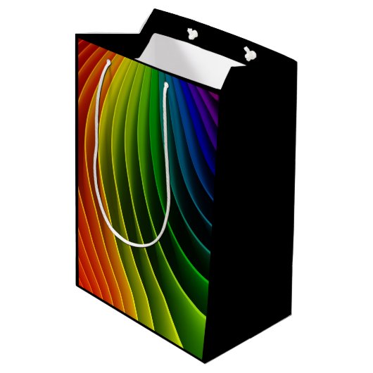 Rainbow Drehung Medium Gift Bag Mittlere Geschenktüte (Rückseite Schrägansicht)