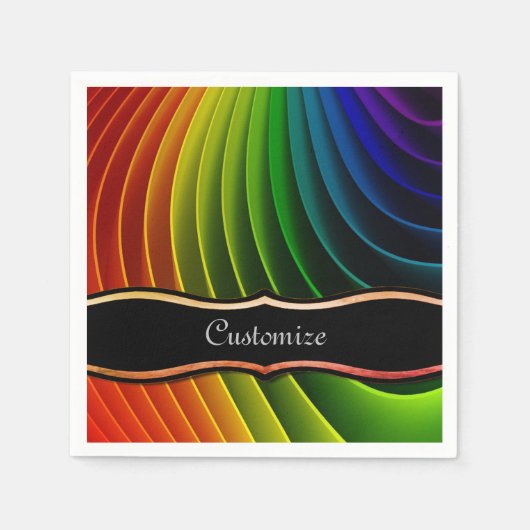 Rainbow Drehung Party Napkins Serviette (Vorderseite)