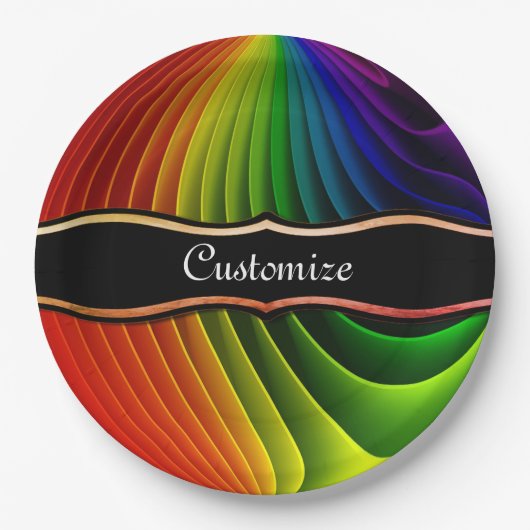 Rainbow Drehung Party Teller (Vorderseite)