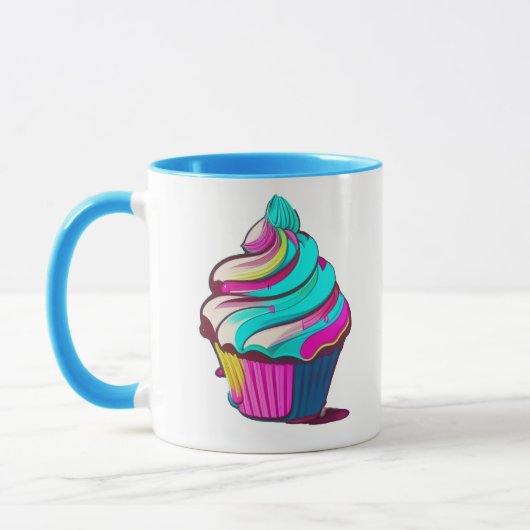 Rainbow Drip Cupcake Tasse (Links)