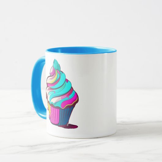 Rainbow Drip Cupcake Tasse (Vorderseite Links)