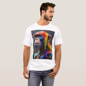 "Rainbow Dripping Monkey: Bold and Playful Design" T-Shirt (Vorne ganz)