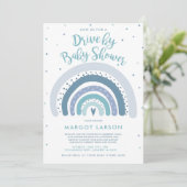 Rainbow Drive by Baby Showmute Tones Rainbow Einladung (Stehend Vorderseite)